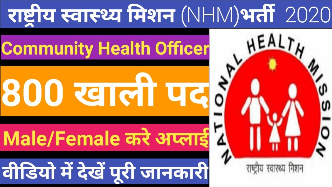 Apply For 800 CHO recruitment in NHM CG 2020