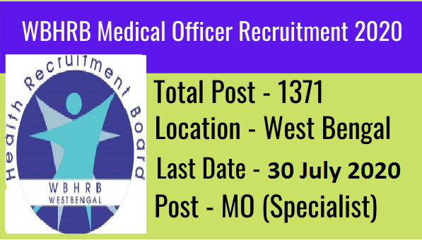 Recruitment For 1371 Medical Officer Posts In WBHRB 2020